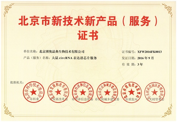 北京市新技術新產(chǎn)品（服務）證書